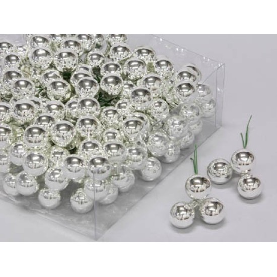 CHRISTMAS SPHERES 20MM SILVER SHINY 144PCS