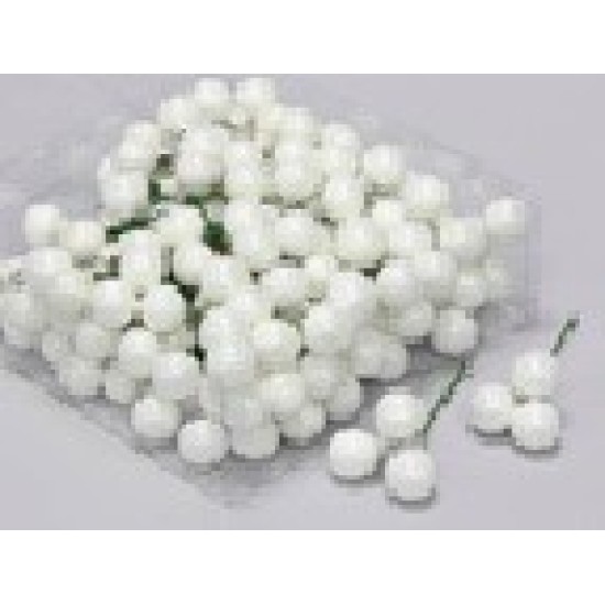 CHRISTMAS SPHERES 20MM WHITE OPAL 144PCS