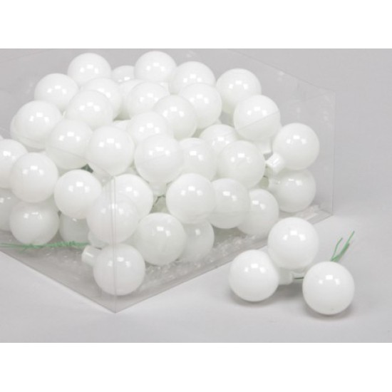 CHRISTMAS SPHERES 30MM ARCTIC WHITE SHINY 72PCS