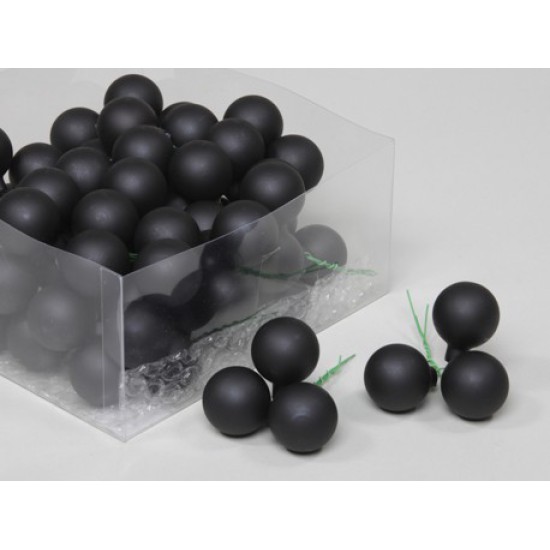 CHRISTMAS SPHERES 30MM BLACK COMBI 72PCS