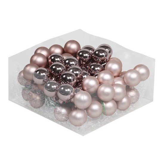 CHRISTMAS SPHERES 30MM SMOKEY ROSE 72PCS