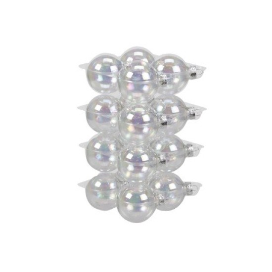 KERSTBOLLEN 57MM CLEAR PEARL 12ST