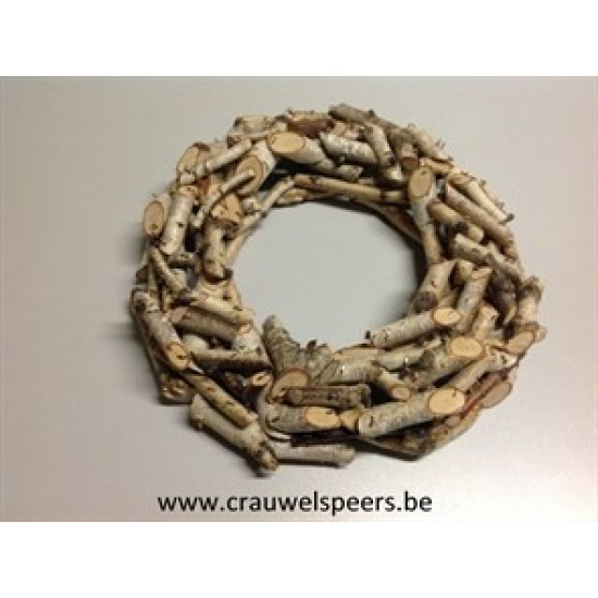 COURONNE PIECES DE BOULEAU 20CM