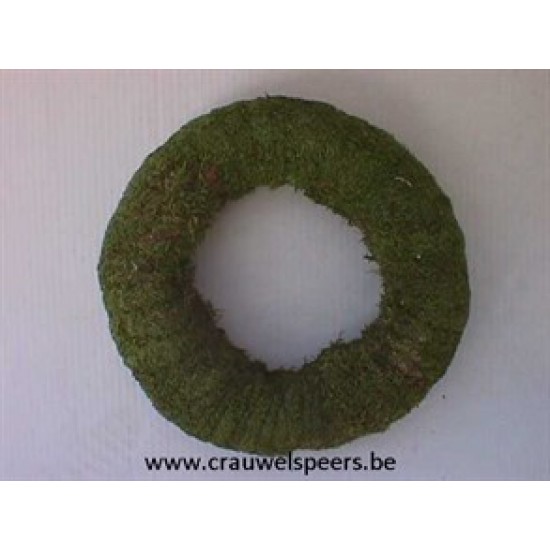 COURONNE MOUSSE VERT SATBILISEE 30CM