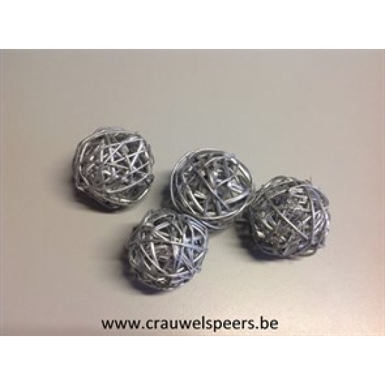 LATA BALL (BRANCH BALL) 6CM SILVER 25PCS