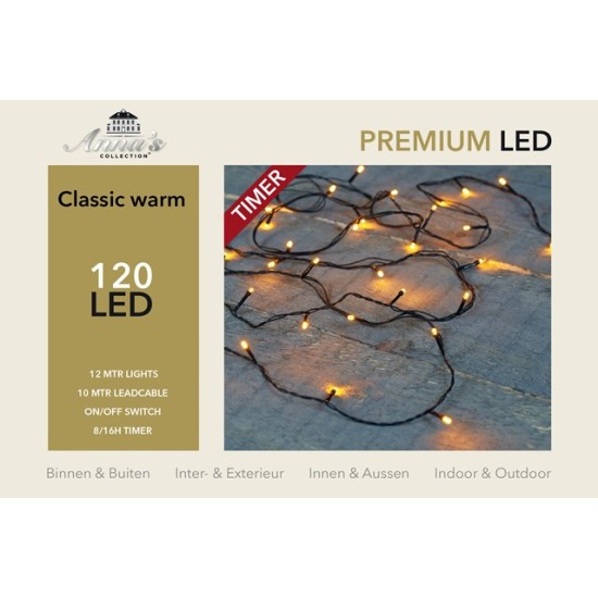 GUIRLANDE LED (INDOOR & OUTDOOR) 120L CLASSIC WHITE IP44 TIMER 8/16H