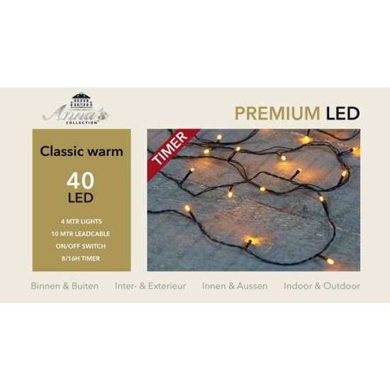 LED LIGHTING (INDOORS & OUTDOORS) 40L CLASSIC WHITE 10CM DISTANCE LIGHTS 10M CABLE RUN IP44 24V/3VA TIMER 8/16U