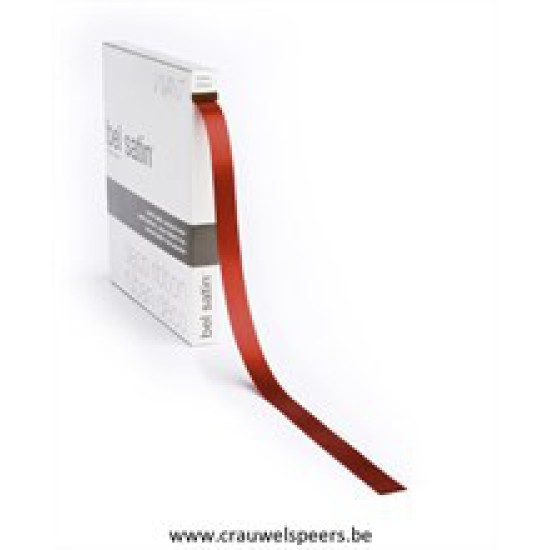 LINT BEL SATIN 100MX15MM ROOD