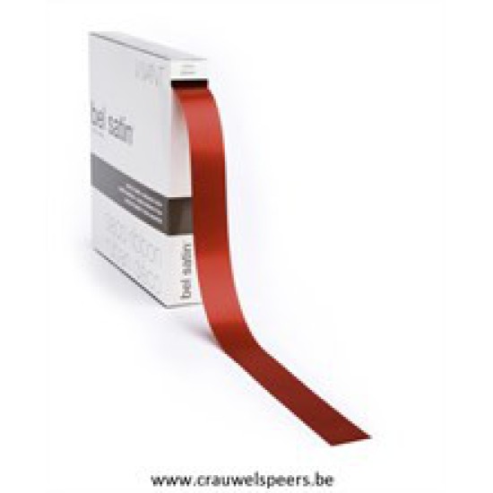 LINT BEL SATIN 100MX25MM ROOD