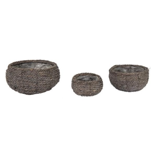 BASKET ROUND GREY SET 3PCS D16H10 D22H12 D27H12