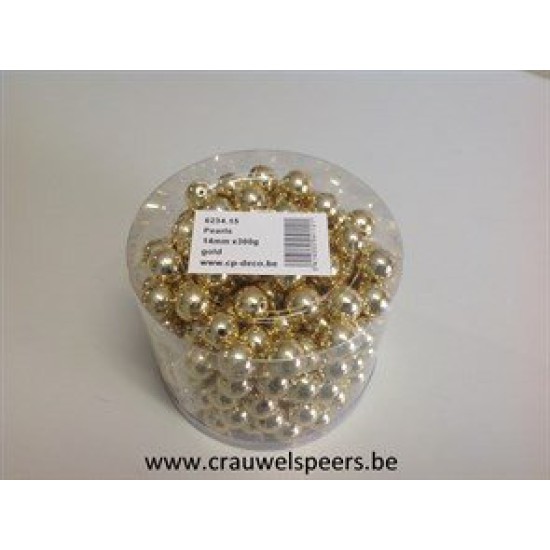 PARELS 14MM GOUD 300GR +/-210ST