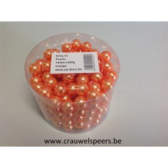 PEARLS 14MM ORANGE 300GR +/-210PCS