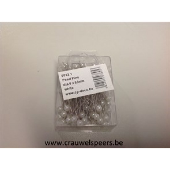 PAERL PINS D6XL55 100SPCS WHITE