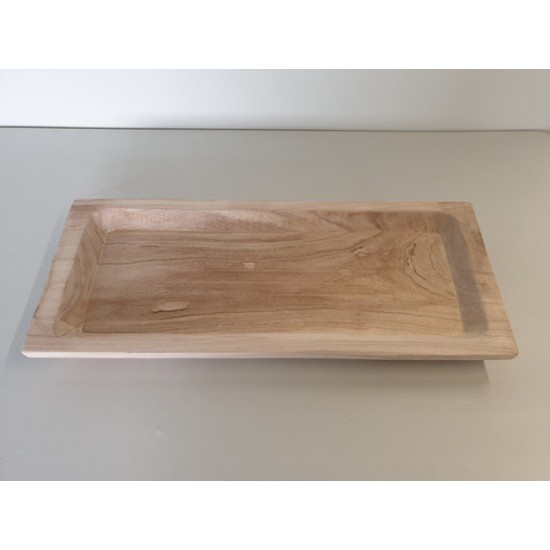 BOWL PAULOWNIA SQUARE 70X30XH7CM NATURAL