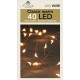 VERLICHTING OP BATTERIJEN (ZONDER BATTERIJ!) INDOOR KOPERDRAAD 40L/2M LED CLASSIC WIT - 10CM AANLOOPSNOER TRANSPARANT