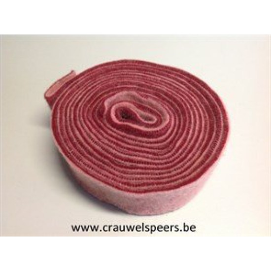 WOOL FELT 7.5CM +/-5M 2 COLOURS ROSE/RED