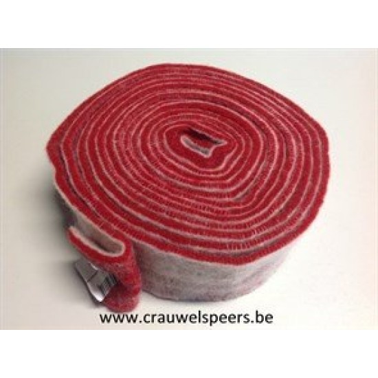 WOOL FELT 7.5CM +/-5M 2 COLOURS WHITE/RED WOOL FELT 7.5CM +/-5M 2 COLOURS WHITE/RED