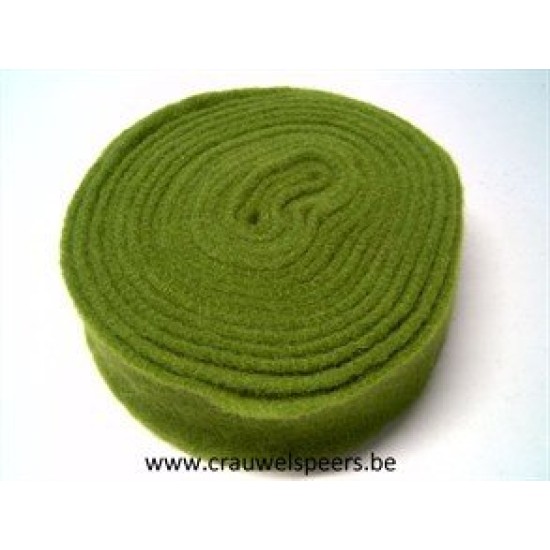 WOOL FELT 7.5CM +/-5M MOSS GREEN