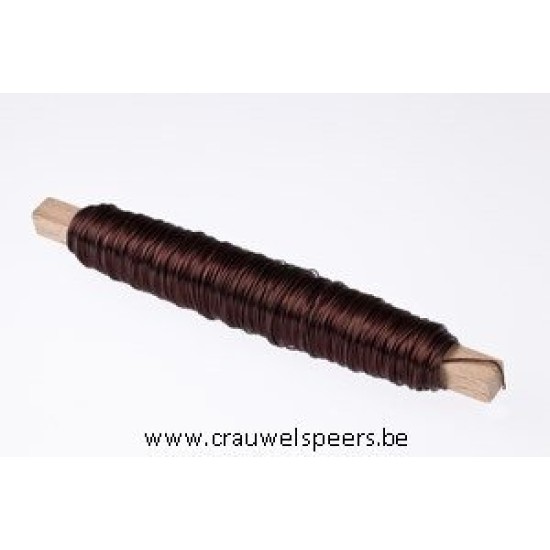 FIL DE FER  MARRON METALIQUE SUR BATONNET EN BOIS 0.50MM 50M 100GR