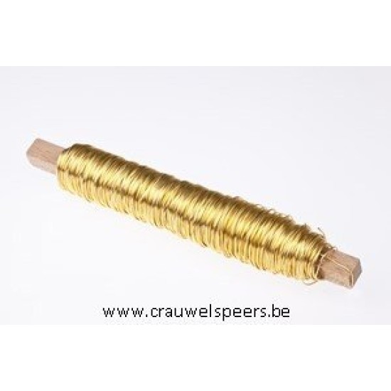 FIL DE FER  OR SUR BATONNET EN BOIS 0.50MM 50M 100GR