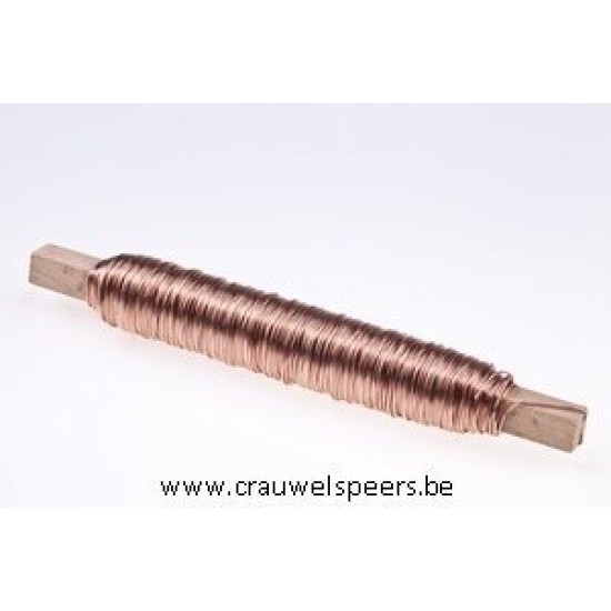 FIL DE FER  CUIVRE SUR BATONNET EN BOIS 0.50MM 50M 100GR