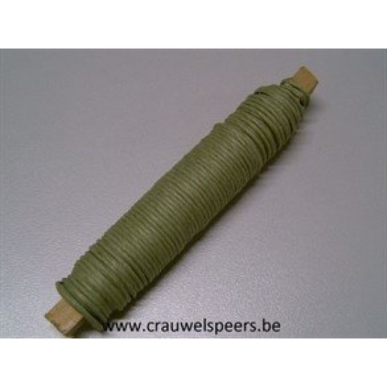 WIKKELDRAAD PAPIER (PAPER WIRE) MOSGROEN OP STOK 0.80MM 22M 1ST