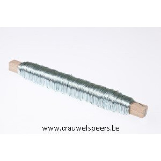 FIL DE FER  BLEU CLAIR SUR BATONNET EN BOIS 0.50MM 50M 100GR