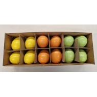 CHICKEN EGGS YELLOW/ORANGE/GREEN 12PCS