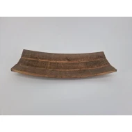 WOODEN BOWL CURVED BROWN 43X19X7CM 