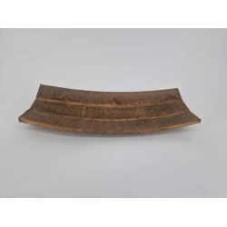 WOODEN BOWL CURVED BROWN 43X19X7CM 