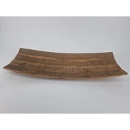 WOODEN BOWL CURVED BROWN 63X25X9CM