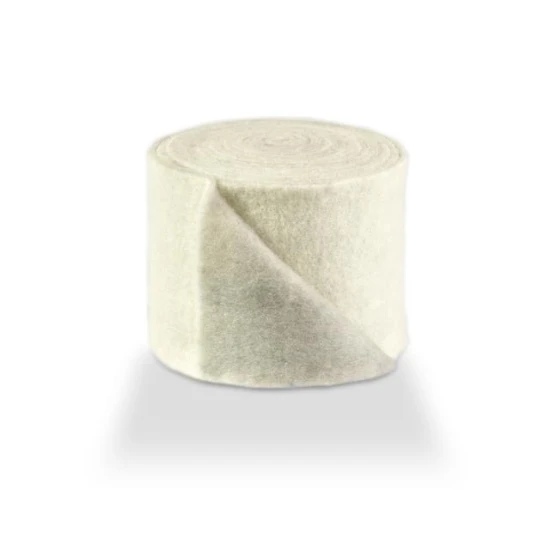 WOL VILT 7.5CM +/-5M 2 COLOURS WIT/GRIJS