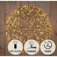 BAL METAAL D35CM 500LED FLASH IP44 INDOOR/OUTDOOR TRAFO TIMER+DIMMER CLASSIC WARM