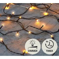 LED VERLICHTING (BINNEN & BUITEN) 120L CLASSIC WHITE 10CM AFSTAND LAMPJES 10M  AANLOOPSNOER IP44 24V/3VA TIMER 8/16U