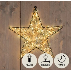 STAR METAL 36CM 300LED FLASH IP44 INDOOR/OUTDOOR TRAFO TIMER+DIMMER CLASSIC WARM