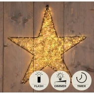ETOILE METAL 56CM 500LED FLASH IP44 INDOOR/OUTDOOR TRAFO TIMER+DIMMER CLASSIC WARM