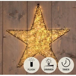 STAR METAL 56CM 500LED FLASH IP44 INDOOR/OUTDOOR TRAFO TIMER+DIMMER CLASSIC WARM