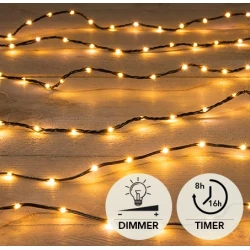 WIRE LIGHTS BLACK 100L/3M LED CLASSIC  6/18U TIMER 3XAA/IP44 (BATTERIES NOT INCLUDED)