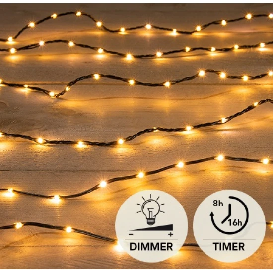 GUIRLANDE NOIR 200L/6M LED CLASSIC  IP44 ON/6/18U/OFF/DIMMER