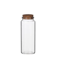 STORAGE BOTTLE CLEAR  WITH CORK H12.5 D4.5CM 12PCS      