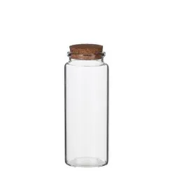 STORAGE BOTTLE CLEAR  WITH CORK H12.5 D4.5CM 12PCS      