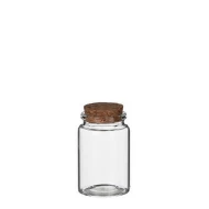 STORAGE BOTTLE CLEAR  WITH CORK H7.5 H4.5CM 12PCS