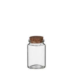 STORAGE BOTTLE CLEAR  WITH CORK H7.5 H4.5CM 12PCS