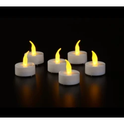 TEA LIGHT YELLOW FLAME EFFECT LED 6PCS
