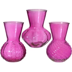 VASE KRISTAL D13 H18 FUCHSIA 1PC
