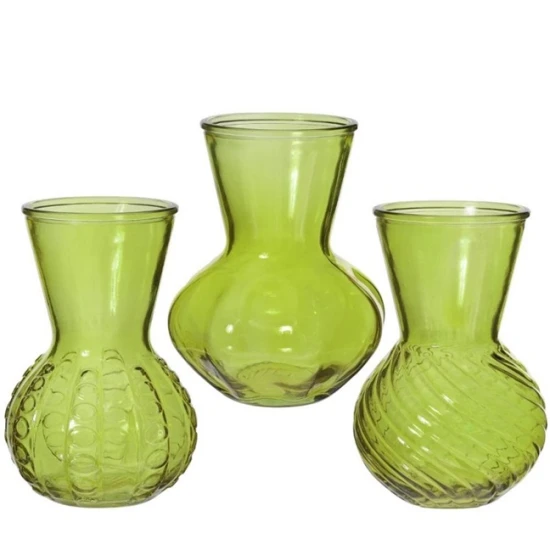 VASE KRISTAL D13 H18 LIGHT GREEN 1PC