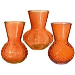 VASE KRISTAL D13 H18 ORANGE 1PC