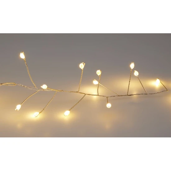 DRAADVERLICHTING CLUSTER ZILVER 480L/4.8M LED WARM WHITE IP44 24V/3VA