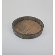 WOODEN TRAY ROUND 20X3CM GREY