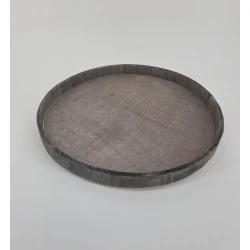 WOODEN TRAY ROUND 40X3CM GREY